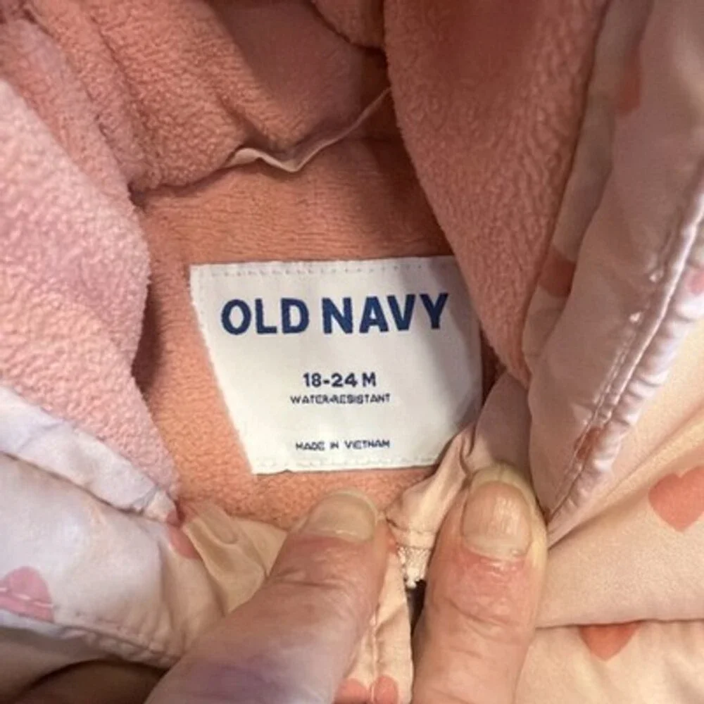 Osh Kosh B'Gosh Puffer Jacket Baby Girl's 18-24M Pink Hearts Adorbs For Winter